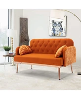 Velvet Sofa, Accent Sofa .Loveseat Sofa With Metal Feet