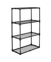 Heavy-Duty 4-Shelf Wire Rack: Durable Storage Solution for Home, Office, and Commercial Use