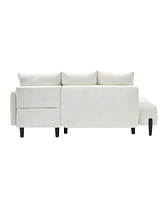 79.50 inches long, Velvet Sofa Fabric, with three matching pillows and spacious and comfortable seats, for Apartment Office Living Room