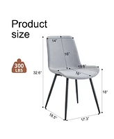Comfortable Dining Chair Set: Set of Six in Light Gray Linen-Cotton