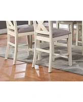 Set of 2 Modern Counter Height Wooden Chairs