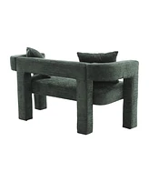 Upholstered Chenille Loveseat: Compact Sofa for Living Areas (Emerald)
