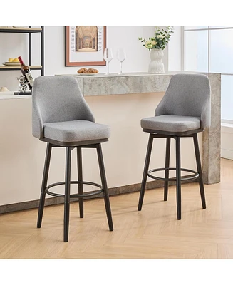 swivel bar & couter stool, 24"&30" adjustable, (set of 2) Fabric color Light grey