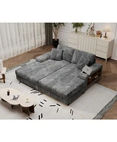Corduroy Convertible Sofa Bed: Modern Oversized Lounge Chair