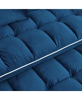 55.51 inch versatile foldable sofa bed in 3 lengths, modern sofa sofa sofa velvet pull-out bed, adjustable back and with Usb port and ashtray and swiv