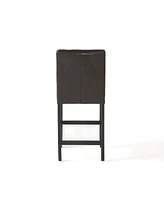 26-inch Brown Leather Counter stools (Set of 2)