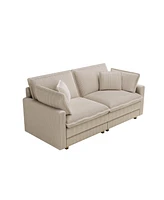 Modular Sectional Sofa with Deep Seat Comfort for Living Room (4 Pillows)