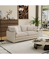 Modular Sectional Sofa with Deep Seat Comfort for Living Room (4 Pillows)
