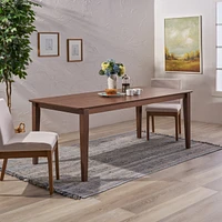 Farmhouse Dining Table With Slatted Top And Square Legs