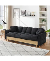 84.64 inches black three-person sofa lift sofa bed with locker sofa bed, sofa soft and comfortable, suitable for bedroom, living room