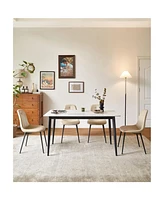 Dining Chair set of 2 with High Backs Mid Century Modern Kitchen & Dining Room Chairs Pu Faux Leather Upholstered sillas de comedor Comfortable Large