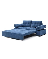 Blue Sleeper Sofa Bed with Teddy Chaise