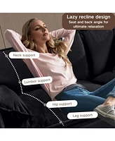 Oversized Chenille Loveseat Sofa - Black