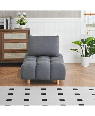 30 inches long, Teddy Sofa Fabric, with spacious and comfortable seat, for Apartment Office Living Room -Gray