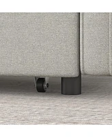 Loveseats Sofa Bed with Pull-out Bed,Adjsutable Back and Two Arm Pocket-Light grey(54.5"x33"x31.5")