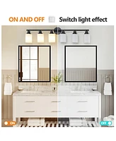 6-Light Vanity Mirror Light with Frosted Glass & Black Frame