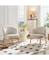 Ash Wooden Frame Upholstered Lounge Shell Chair,Modern Chair 1PC Comfor Chairs for Living Room,Coffee Shop,Office