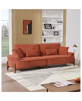 Cozy Deep-Seated Sofa with Pillow (103")