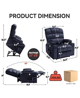 Dual Motor Infinite Position Power Lift Recliner with Massage and Heat (350 lbs)