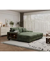 Cozy Corduroy Sleeper Sofa: Oversized, Modern Double Lounge