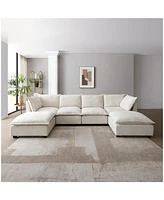 130" Modular Sectional Sofa with Ottoman