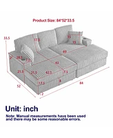 Comfy 3-Seater Corduroy Sofa with Storage Spaces