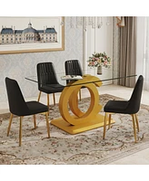 Clear Glass Desk & Chair Set for Home Comfort