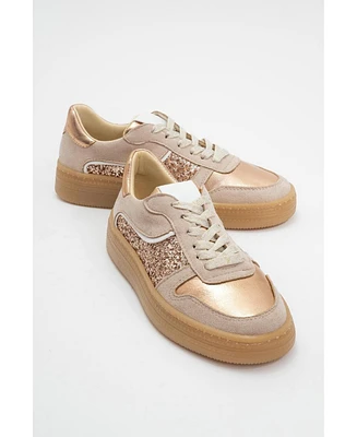 Felipe Glitter Leather Sneakers (Women)