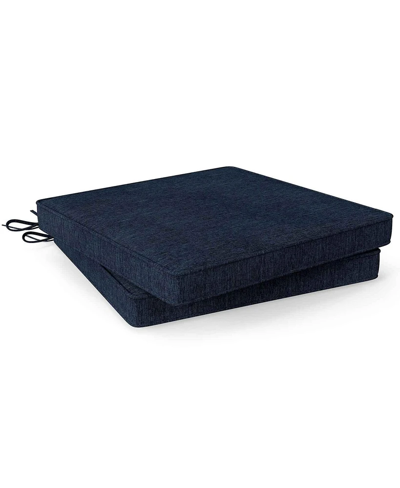 Outdoor Chair Cushion Set of 2 Waterproof Fade-Resistant Olefin Seat Cushions