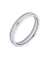 Bling Jewelry Multi Faceted Prism Cut Titanium Band Rings Silver Tone Comfort Fit