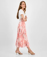 Boss Orange Women's Printed Pleated Midi Skirt