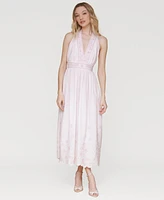 Avec Les Filles Women's Embroidered Cotton Midi Dress