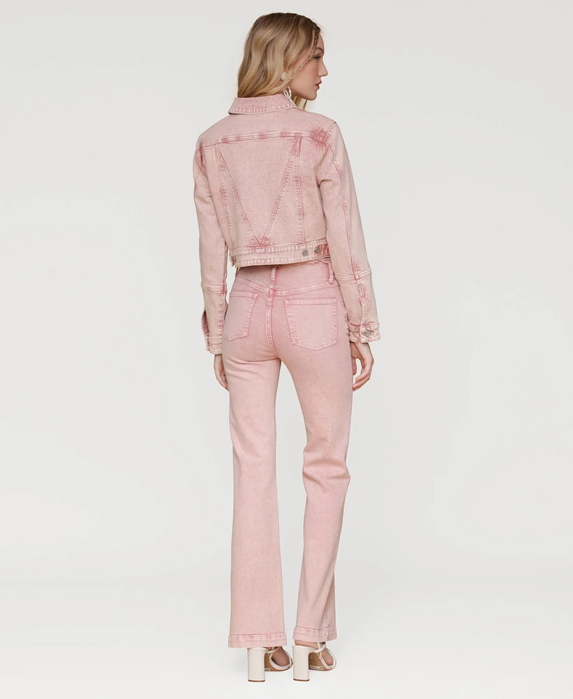 Avec Les Filles Women's Pintucked Flared Jeans