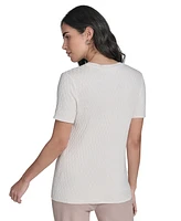Calvin Klein Women's Short-Sleeve Textured Sweater