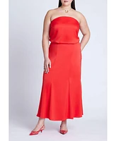 Eloquii Plus Column Satin Tube Top