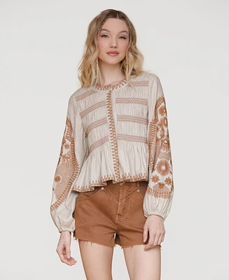 Avec Les Filles Women's Peplum Blouse Jacket
