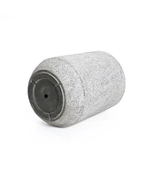 LuxenHome Speckled Gray and Off-White Textured Round Tapered -Inch Tall MgO Planter