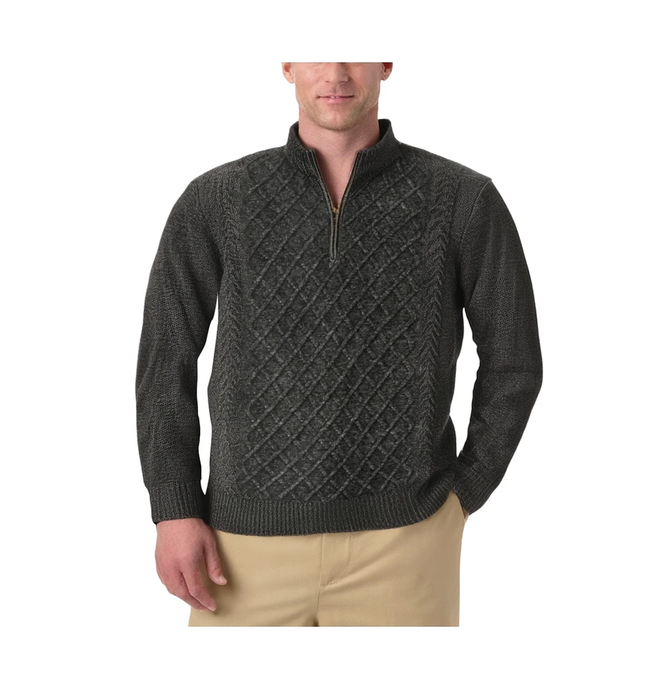 KingSize Big & Tall Soft Cable Knit 1/4 Zip Sweater