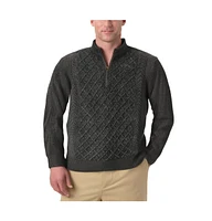 KingSize Big & Tall Soft Cable Knit 1/4 Zip Sweater