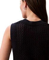 Calvin Klein Jeans Women's Cotton Open-Stitch Tank Sweater