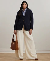 Lauren Ralph Women's Plus Combed Cotton Single-Breasted Blazer