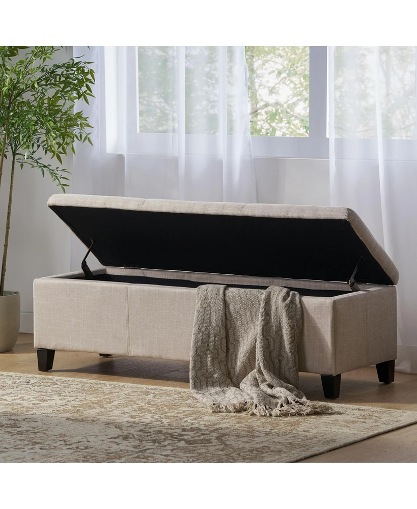 Contemporary Storage Ottoman with Upholstered Comfort