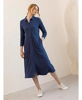 Celtic & Co. Women's Slub Jersey Shirt Midi Dress