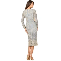 Lara Women's Beaded Midi Dress with Long Sleeves