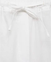 Mango Women's Straight Linen-Blend Pants