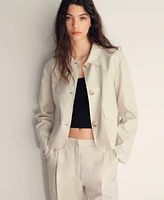 Mango Women's Pleated Linen Pants