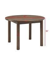 42" Round Dining Table for 4 Person, Retro Kitchen Table, Wooden Dinner Room Table with Solid Wood Legs for Home Kitchen Restaurant Living Room,