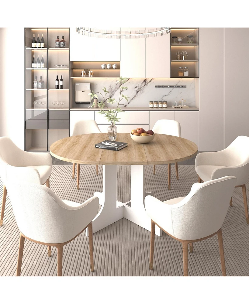 Farmhouse Expandable Dining Table, 59", White