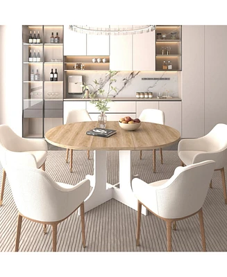 Farmhouse Expandable Dining Table, 59", White