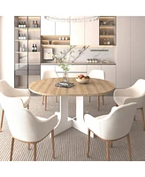 Farmhouse Expandable Dining Table, 59", White